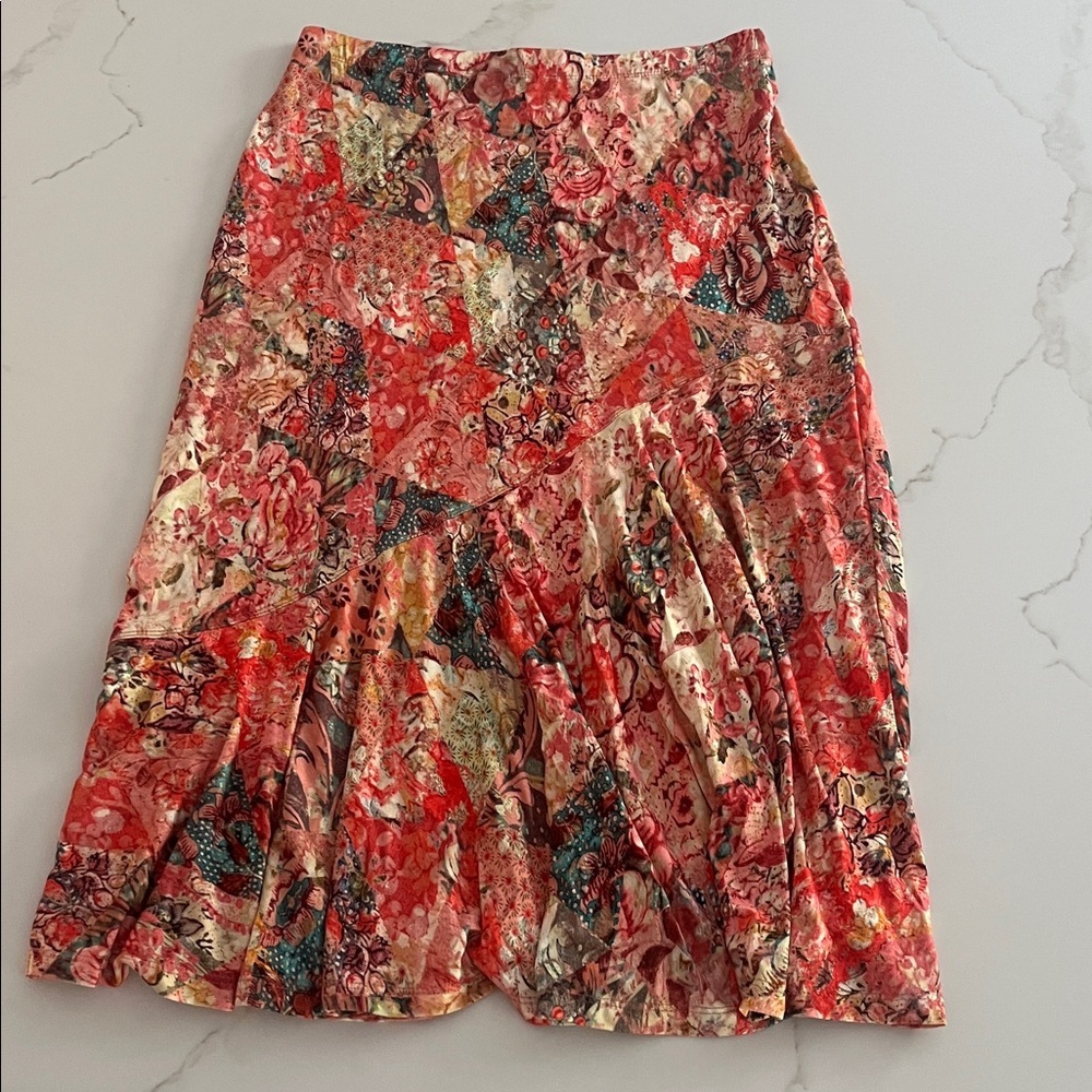 Peruvian Connection Patchwork Floral Print Midi S… - image 8